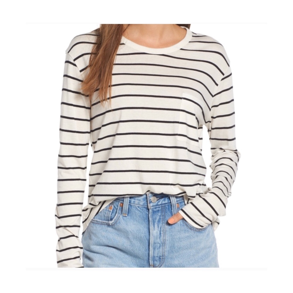 NWOT BP Striped Long Sleeve T-Shirt With Pocket
